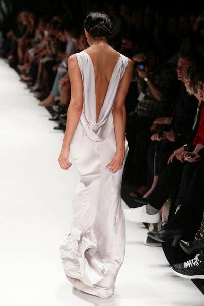 ISTANBUL, TURKEY - OCTOBER 09:  A model walks the runway at the Tuvanam show during Mercedes-Benz Fashion Week Istanbul s/s 2014 presented by American Express on October 9, 2013 in Istanbul, Turkey.  (Photo by Vittorio Zunino Celotto/Getty Images for IMG)