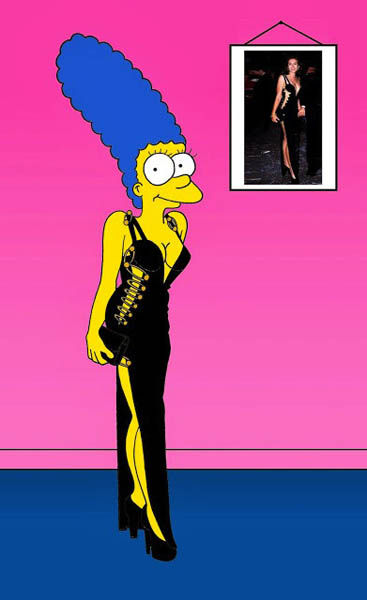 marge-simpson-gianni-versace-liz-hurley-art-cartoon-illustration-satire-sketch-fashion-luxury-style-iconic-dresses-all-the-time-the-simspsons-humor-chic-by-alexsandro-palombo