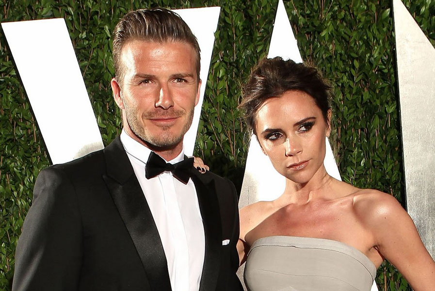 WEST HOLLYWOOD, CA - FEBRUARY 26: David and Victoria Beckham attend the 2012 Vanity Fair Oscar Party Hosted By Graydon Carter at Sunset Tower on February 26, 2012 in West Hollywood, California. (Photo by Christopher Polk/VF12/Getty Images for Vanity Fair)