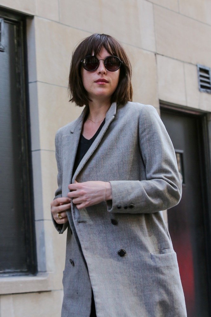 New York, NY - 'Fifty Shades of Grey' starlet Dakota Johnson exited a spa in the Big Apple on Wednesday, debuting her brand new short 'do. The 25-year-old beauty kept her cropped hair loose and casual to match the rest of her clean, simple look, donning a taupe coat, black skinnies and loafers. AKM-GSI April 15, 2015 To License These Photos, Please Contact : Steve Ginsburg (310) 505-8447 (323) 423-9397 steve@akmgsi.com sales@akmgsi.com or Maria Buda (917) 242-1505 mbuda@akmgsi.com ginsburgspalyinc@gmail.com