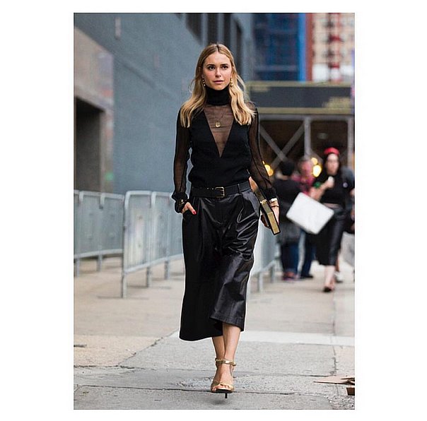 Sheer-Turtleneck-Leather-Culottes-Metallic-Accessories