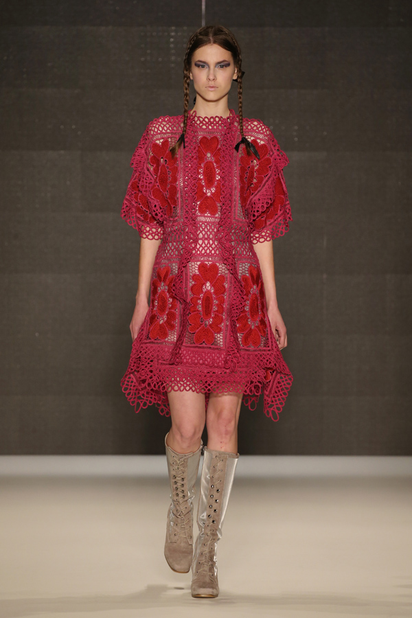 "ISTANBUL, TURKEY - MARCH 15:  A model walks the runway at the Bora Aksu show during the Mercedes-Benz Fashion Week Istanbul Autumn/Winter 2016 at Zorlu Center on March 15, 2016 in Istanbul, Turkey.  (Photo by Andreas Rentz/Getty Images for IMG)"