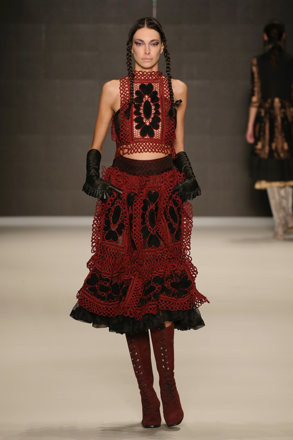 "ISTANBUL, TURKEY - MARCH 15:  A model walks the runway at the Bora Aksu show during the Mercedes-Benz Fashion Week Istanbul Autumn/Winter 2016 at Zorlu Center on March 15, 2016 in Istanbul, Turkey.  (Photo by Andreas Rentz/Getty Images for IMG)"