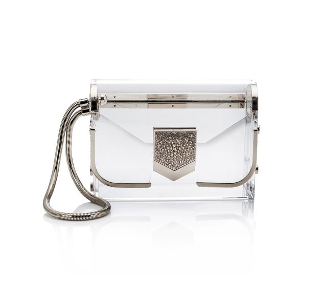 LOCKETT MINAUDIERE-ACRYLIC W CRYSTAL LOCK-TRANSPARENT