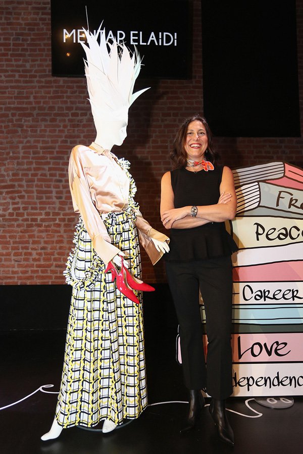 ISTANBUL, TURKEY - OCTOBER 13:  Mehtap Elaidi stands next to a mannequin at the Mehtap Elaidi presentation during Mercedes-Benz Fashion Week Istanbul at Zorlu Center on October 13, 2016 in Istanbul, Turkey.  (Photo by Tim P. Whitby/Getty Images for IMG)