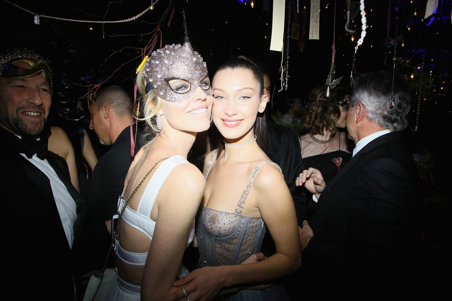 PARIS, FRANCE - JANUARY 23: (L to R) Eva Herzigova and Bella Hadid attend the Christian Dior Haute Couture Spring Summer 2017 Bal Masque as part of Paris Fashion Week on January 23, 2017 in Paris, France. (Photo by Victor Boyko/Getty Images for Dior) *** Local Caption *** Bella Hadid; Eva Herzigova