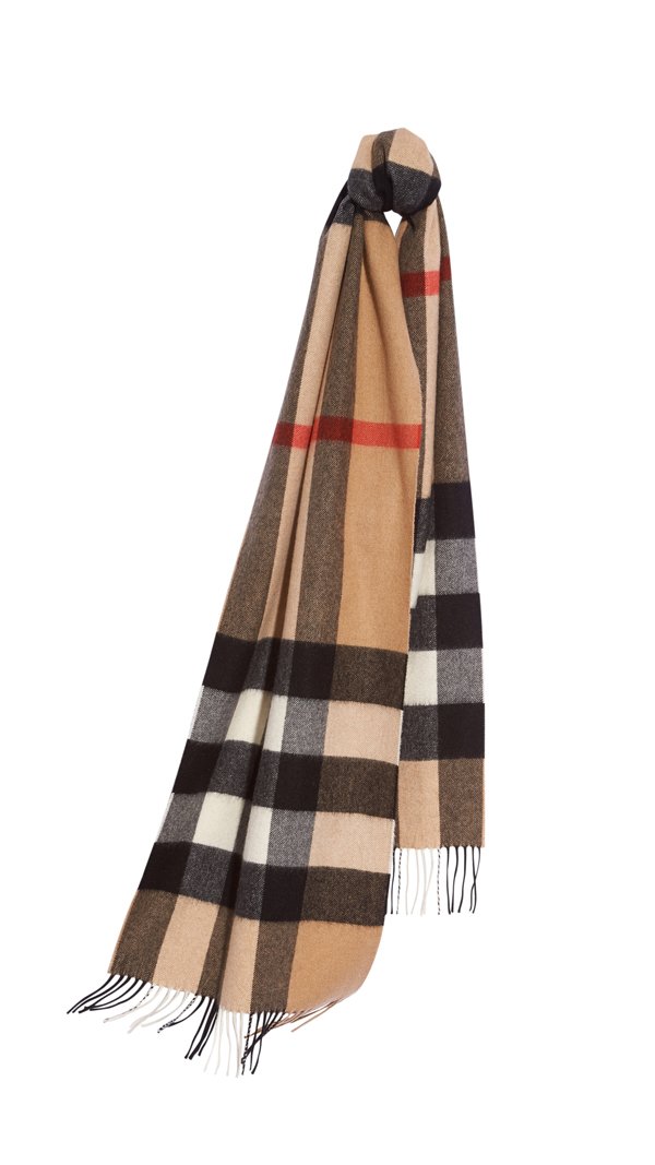 12. The Classic Cashmere Scarf in Check - Camel