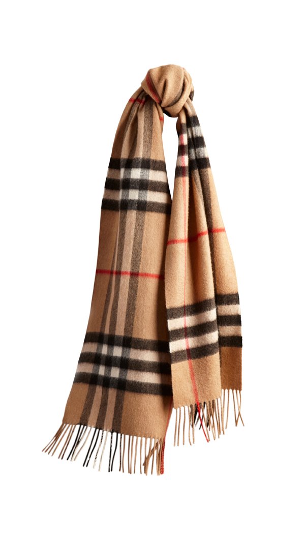 5. Check Cashmere Scarf_Camel Check