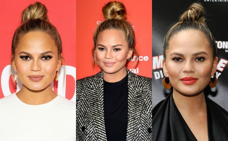 CHRISSY TEIGEN'IN İMZASI HALİNE GELEN SAÇ MODELLERİ f