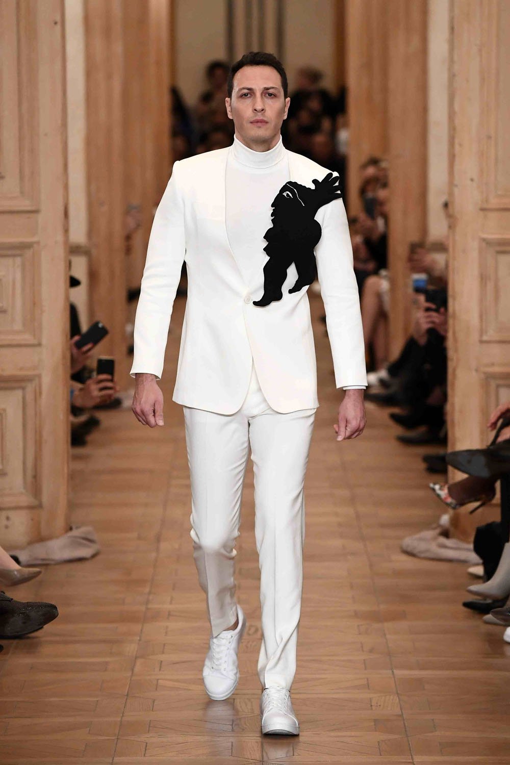 ISTANBUL, TURKEY - MARCH 23:  A model walks the runway at the Niyazi Erdogan show during Mercedes-Benz Istanbul Fashion Week March 2017 at Grand Pera on March 23, 2017 in Istanbul, Turkey.  (Photo by Gareth Cattermole/Getty Images for IMG)