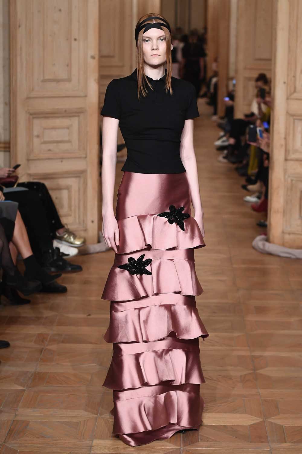 ISTANBUL, TURKEY - MARCH 20:  A model walks the runway at the Ozlem Suer show during Mercedes-Benz Istanbul Fashion Week March 2017 at Grand Pera on March 20, 2017 in Istanbul, Turkey.  (Photo by Gareth Cattermole/Getty Images for IMG)