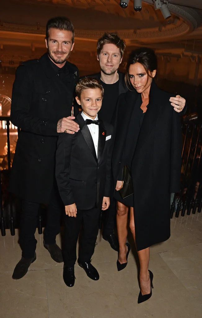 David-Victoria-Romeo-posed-Burberry-designer-Christopher