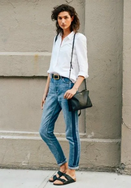 DENİM VE BEYAZ GÖMLEK UYUMUNUN EN İYİ ÖRNEKLERİ eee