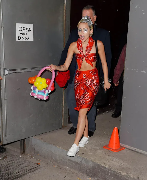 NEW YORK - MAY 13: Miley Cyrus seen going in to 1 Oak Night club after performance at Terminal 5 on MAY 13, 2015 in New York, New York. (Photo by Josiah Kamau/BuzzFoto via Getty Images)