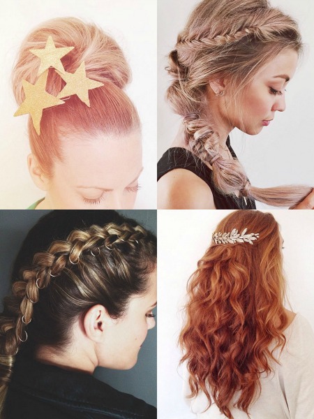 YILBAŞI İÇİN IŞILTILI VE GÖSTERİŞLİ SAÇ MODELLERİ