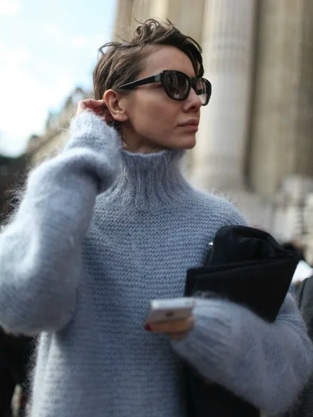 boğazlı kazak ile en şık kombinler 2