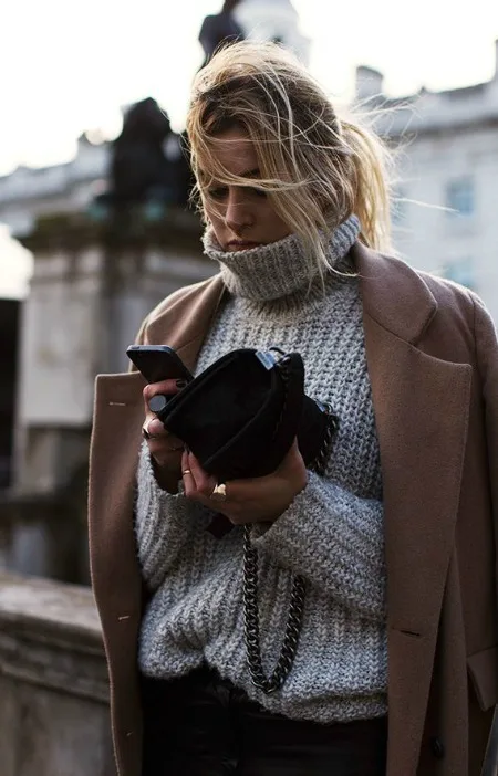 boğazlı kazak ile en şık kombinler gg