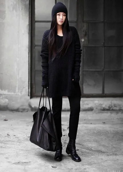 siyah kazak kombin önerileri 4