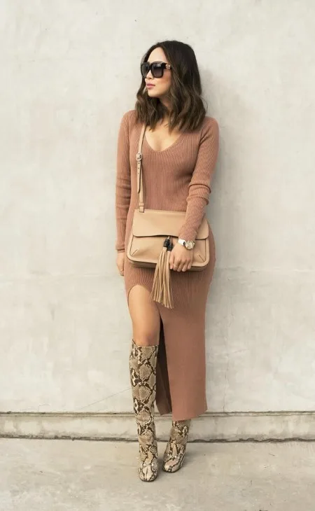 yılan derisi botlar iyi kombin önerileri 3