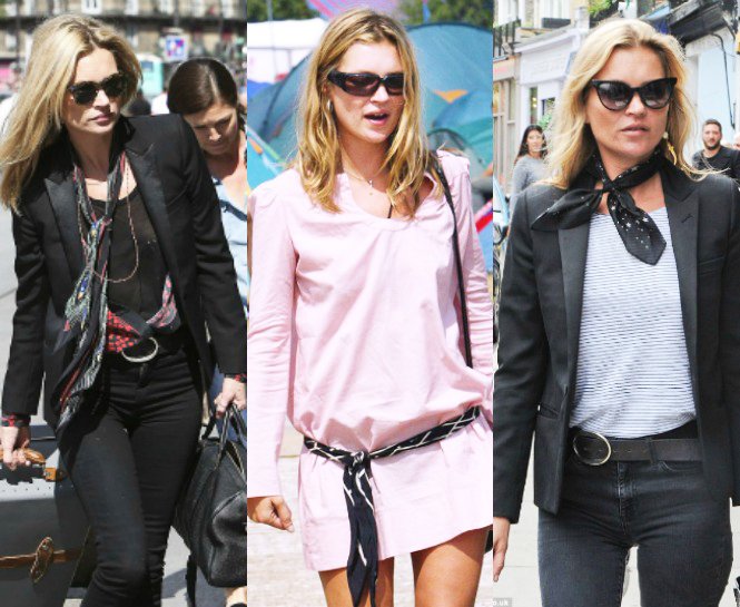 KATE MOSS’TAN 9 FARKLI ŞEKİLDE FULAR BAĞLAMA DERSİ