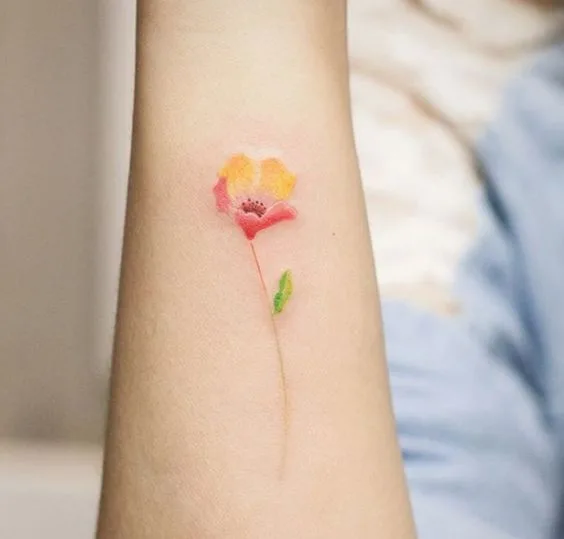 2017 YILININ TRENDİ RENKLİ ÇİÇEK DÖVMELERİ (3)