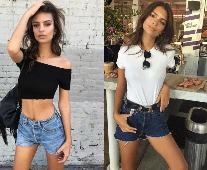 EMILY RATAJKOWSKI’DEN İLHAM VERİCİ JEAN ŞORT KOMBİNLERİ