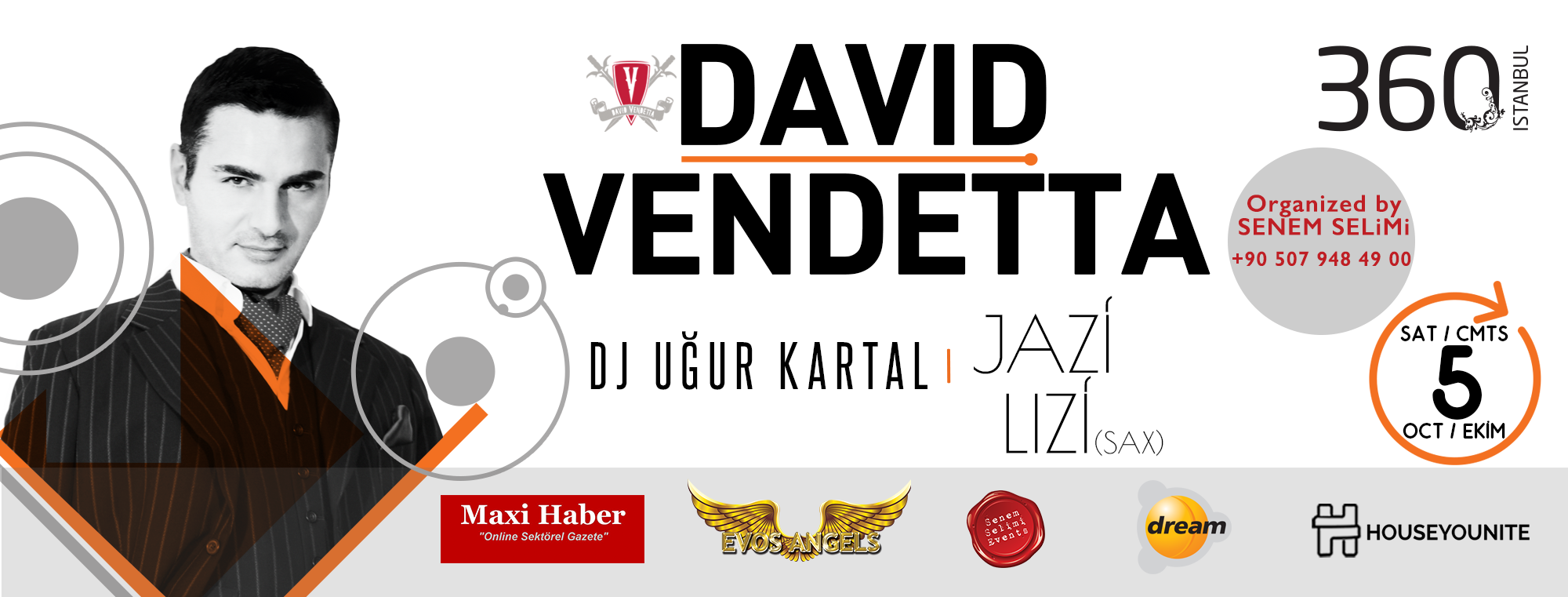 David Vendetta 5 Ekim Cumartesi 360istanbul’da!
