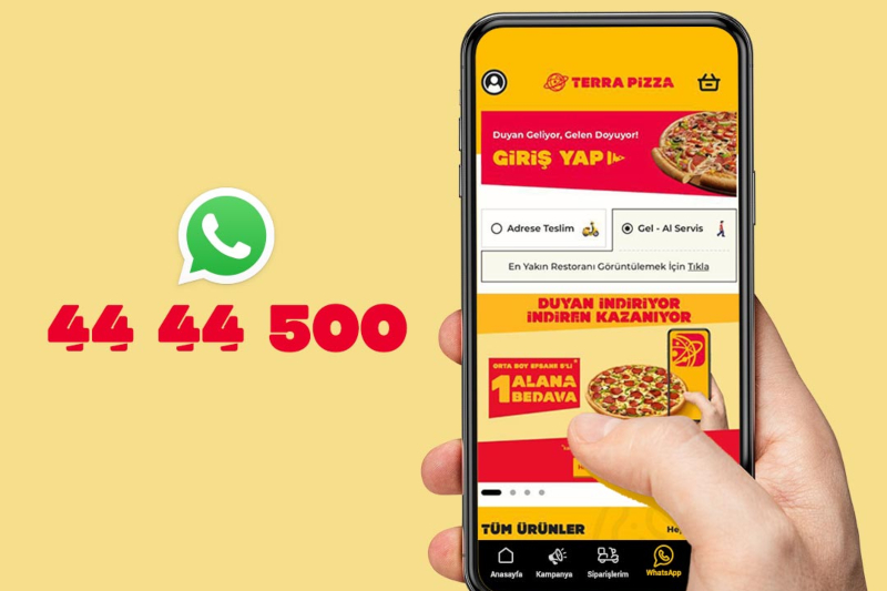 Terra Pizza Lezzetlerine Artık WhatsApp Üzerinden de Kolayca Ulaşabilirsiniz