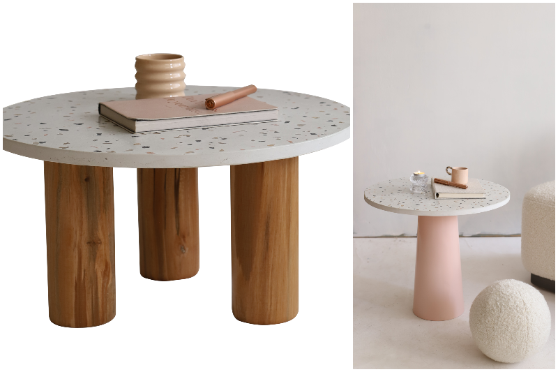 ‘Terrazzo’ sehpa ve masalar Grob’da