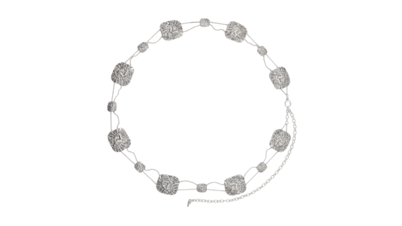 Massimo Dutti dokulu madalyon zincir kemer